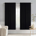 Black Back Tab Blackout Curtains 52x54 Inch Length 2 Panels Set (Black / 52"W x 54"L (Pack of 2))