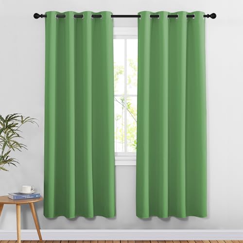 Blackout 78 inch Curtains for Doorway 2 Panels Set (Forest Green / 52"W x 78"L (Pack of 2))