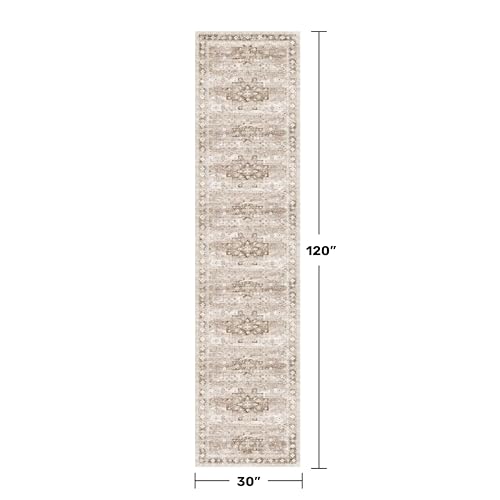 Beige Washable 2'6"x10' Extra Long Runner Rugs for Hallways (2'6" x 10' (Runner) / Latte / Beige)