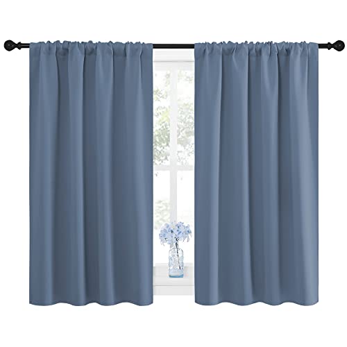 Blackout Curtains for Bedroom (Stone Blue / 42"W x 48"L (Pack of 2))