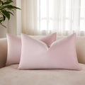 12x20 Lumbar Velvet Throw Pillow Covers Set of 2 (Pink / 20" x 12" (Pack of 2))