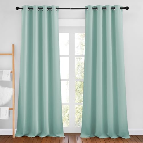 Blackout Curtain Panels 90 (Aqua Blue / 46"W x 90"L (Pack of 2))