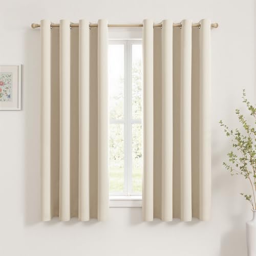 Birch Blackout Bedroom Curtains Drapes 72 Inch Long 52"x72" (Birch / 52"W x 72"L (Pack of 2))
