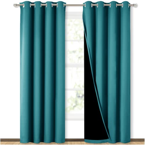 Peacock Teal Blackout Curtains for Baby Room 52" x 84" 2 Panels (Peacock Teal / 52"W x 84"L (Pack of 2))