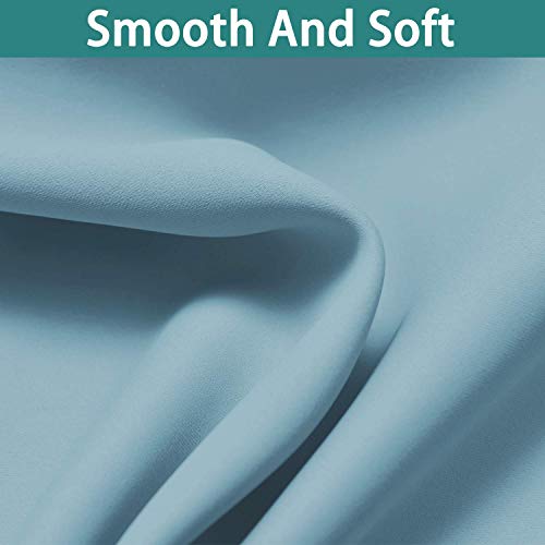 Sky Blue 100% Blackout Curtains 96 Inches Long 52" Wide 2 Panel (52"W x 96"L (Pack of 2) / Sky Blue)