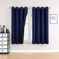 100% Blackout Curtains for Bedroom 63 Inches Long 2 Panels Set (52"W x 63"L (Pack of 2) / Navy Blue)