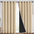 Beige 100% Blackout Curtains 84 Inches Long for Bedroom 70" Wide (70"W x 84"L (Pack of 2) / Beige)