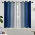 Ombre Curtains Blue and Greyish White for Living Room (52"W x 45"L (Pack of 2) / Blue)