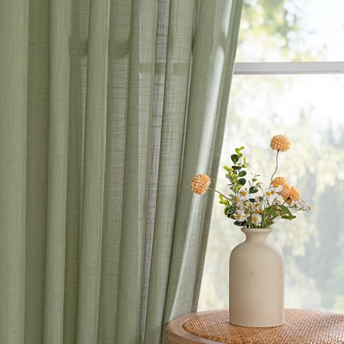 Patio Curtains for Sliding Door 90 inch Length 2 Panels Set (50"W x 90"L (Pack of 2) / Sage Green-new)