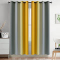 Ombre Yellow and Grey Curtains for Bedroom (52"W x 72"L (Pack of 2) / Yellow and Grey)