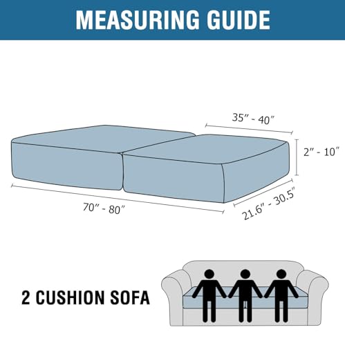 Velvet Stretch Couch Cushion Cover Plush Cushion Slipcover for Chair Loveseat Sofa Cushion Furniture Protector Seat Cushion Sofa Cover (Oatmeal / 2 Cushion Sofa)