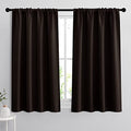 Small Window Curtains 45 inches Length for Kitchen Cafe Bathroom (Brown / 42"W x 45"L (Pack of 2))