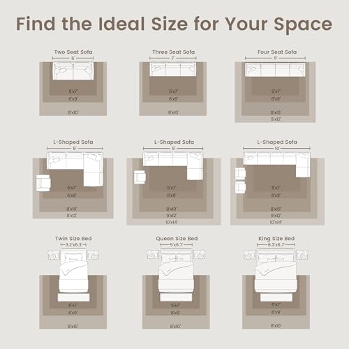 10x14 Area Rugs for Living Room (Blue/Ivory / 10' x 14' (Rectangular))