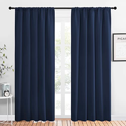 Navy Curtains Blackout Draperies (Navy / 52"W x 84"L (Pack of 2))