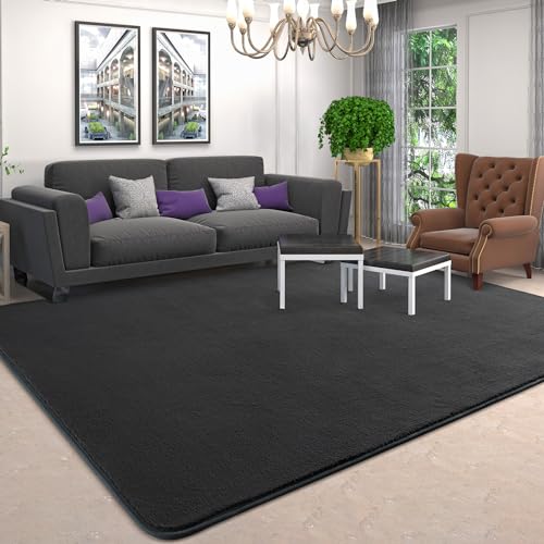 6x9 Area Rugs for Living Room Non Slip Dorm Bedroom Rug (6' x 9' (Rectangular) / Dark Grey)
