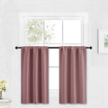 Kitchen Blackout Window Curtains Over Sink 36 inch Length (Dusty Rose / 29"W x 36"L (Pack of 2))