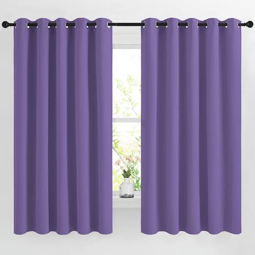 Lilac Purple Room Darkening Curtains 66 inches Long (Lilac Purple / 66"W x 66"L (Pack of 2))