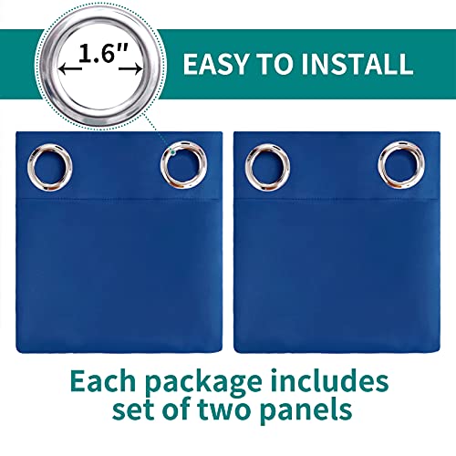 Royal Blue Blackout Curtains for Living Room 96 Inch Long (Royal Blue / 55"W x 96"L (Pack of 2))