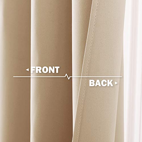 Kitchen Windows Curtains Blackout for Home Christmas (Biscotti Beige / 42"W x 36"L (Pack of 2))