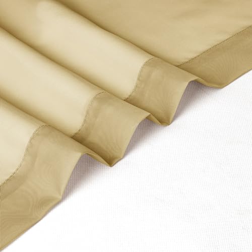 Sheer Gold Kitchen Tier Curtains 24 Inch Length Set (Gold / 42"W x 24"L (Pack of 2))
