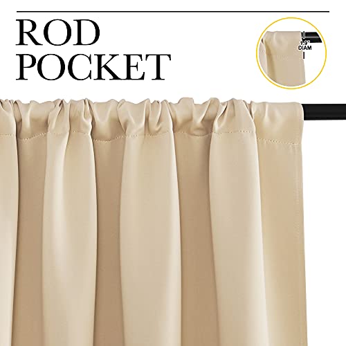 Room Darkening Curtains for Bedroom (Biscotti Beige / 52"W x 63"L (Pack of 2))