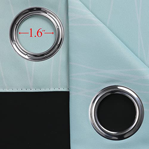 Aqua and Beige Ombre Blackout Curtains for Bedroom 63 Inch (Beige and Aqua / 52"W x 63"L (Pack of 2))