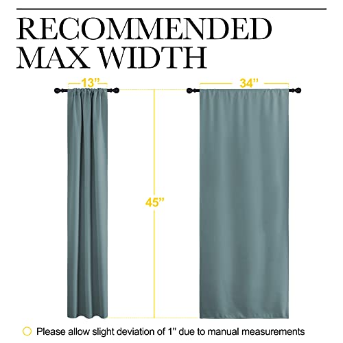Greyish Blue Blackout Curtains Panels for Window (Greyish Blue / 34"W x 45"L (Pack of 2))