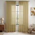 Dark Gold Sheer Curtains for Living Room 54X45 Inch 2 Panels (Dark Gold / 54"W x 45"L (Pack of 2))