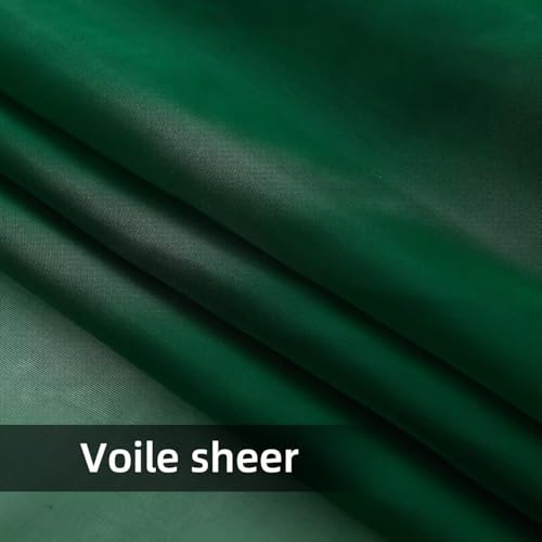 Solid Sheer Rod Pocket Curtain Voile Draperies 2 Panels White Beige Black Grey Coffee 52 Inch Width 90 Inch Long 1 Pair for Kitchen Bedroom Children Living Room Yard (Foliage Green / 52"W x 90"L (Pack of 2))