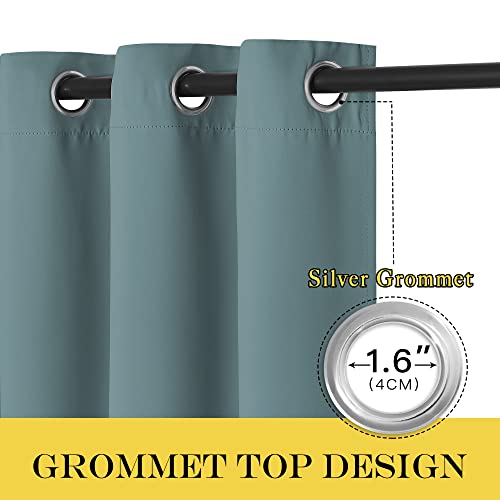 Greyish Blue Blackout Curtain for Kitchen Over Sink (Greyish Blue / 52"W x 45"L (Pack of 1))
