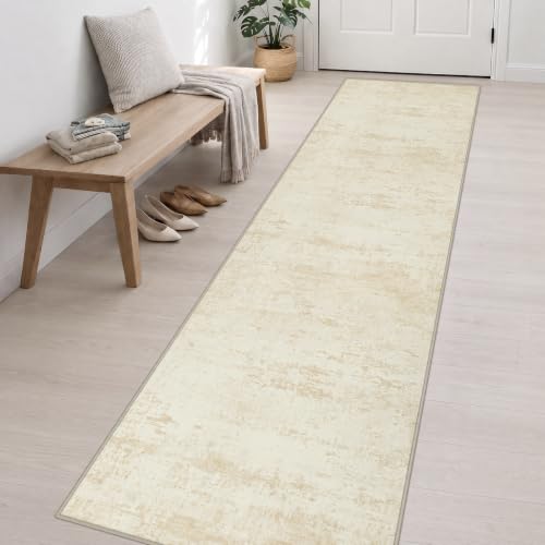 2.6x14 Washable Runner Rug (Beige / 2'6" x 14' (Rectangular))