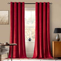 Velvet Curtains Christmas Red 52 x 96 Inch Length Set of 2 (Red / 52"W x 96"L (Pack of 2))