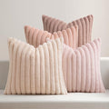 Faux Fur Plush Decorative Throw Pillow Covers 20x20 (20" x 20" (Pack of 4) / Pink)