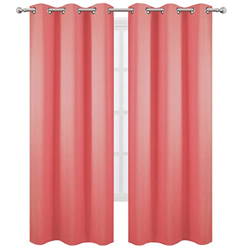 Blackout Curtains 42 x 84 inch (Coral / 42"W x 84"L (Pack of 2))