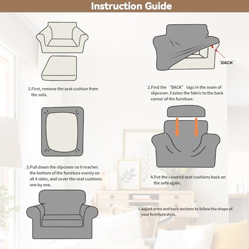 Velvet Stretch 2 Pieces Chair Sofa Slipcovers Washable (Small / Dark Grey)