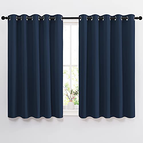 Blackout Curtains and Drapes for Kitchen (Navy / 66"W x 54"L (Pack of 2))