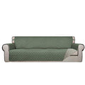 Reversible Quilted Couch Covers for Dogs Sofa Cover 4 Seater 88" (XX-Large / Greyish Green/Beige)