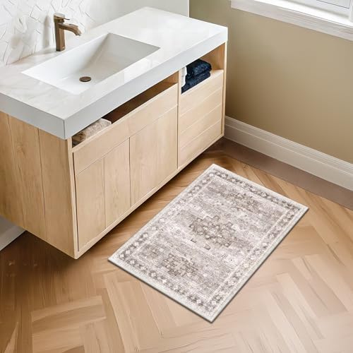Boho Bathroom Rugs (2' x 3' (Rectangular) / Latte / Beige)