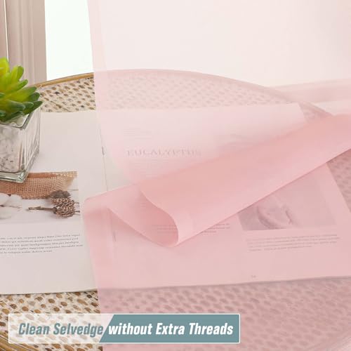 Blush Pink Sheer Curtains for Windows 108 inches Long 2 Panels Set (42"W x 108"L (Pack of 2) / Blush Pink)