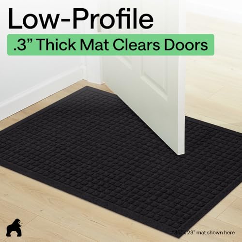 HydroABSORB Door Mat for Indoor Outdoor Use (Black / 72" X 24")