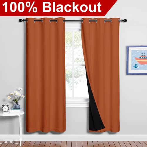 Full Shade Curtain Panels (Burnt Orange / 37"W x 70"L (Pack of 2))