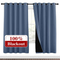 Full Shade Curtain Panels 72 inches Long (Stone Blue / 70"W x 72"L (Pack of 2))