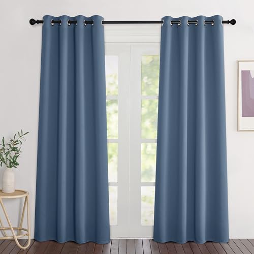 Stone Blue Curtains 84 inch Length 2 Panels (Stone Blue / 46"W x 84"L (Pack of 2))