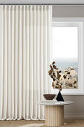 98 Inch Long Curtains Pinch Pleat Linen Curtains 2 Panels Natural (Natural / 40"W x 98"L (Pack of 2))