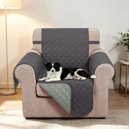 Reversible Recliner Chair Covers (Dark Grey/Light Grey / 23'' Chair)