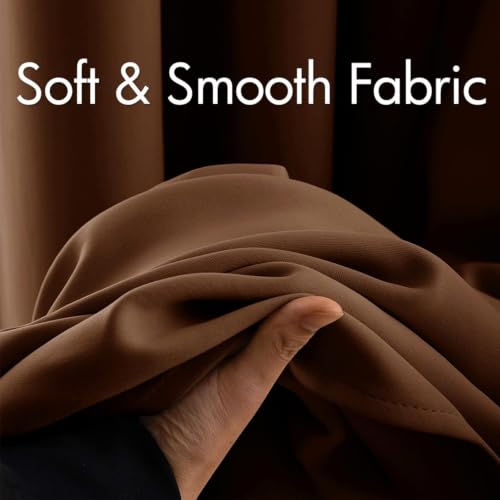 Cappuccino Brown Blackout Bedroom Curtains 96 Inch Long 52"x96" (Cappuccino Brown / 52"W x 96"L (Pack of 2))