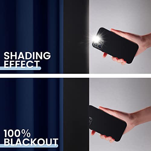 Navy Blue 100% Blackout Curtains Room Darkening Living Room 63 (Navy Blue / 42"W x 63"L (Pack of 2))