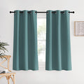 Modern Blackout Curtains Noise Reducing (Greyish Blue / 34"W x 60"L (Pack of 2))