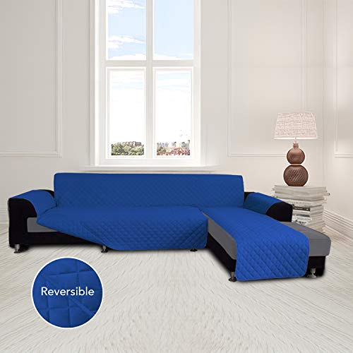 Reversible L Shape Sectional Couch Cover (Small / Classicblue/Classicblue)