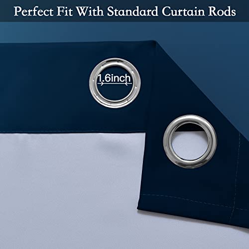 Ombre Blue to Grey White Curtains for Living Room 42Wx54L (42"W x 54"L (Pack of 2) / Blue)
